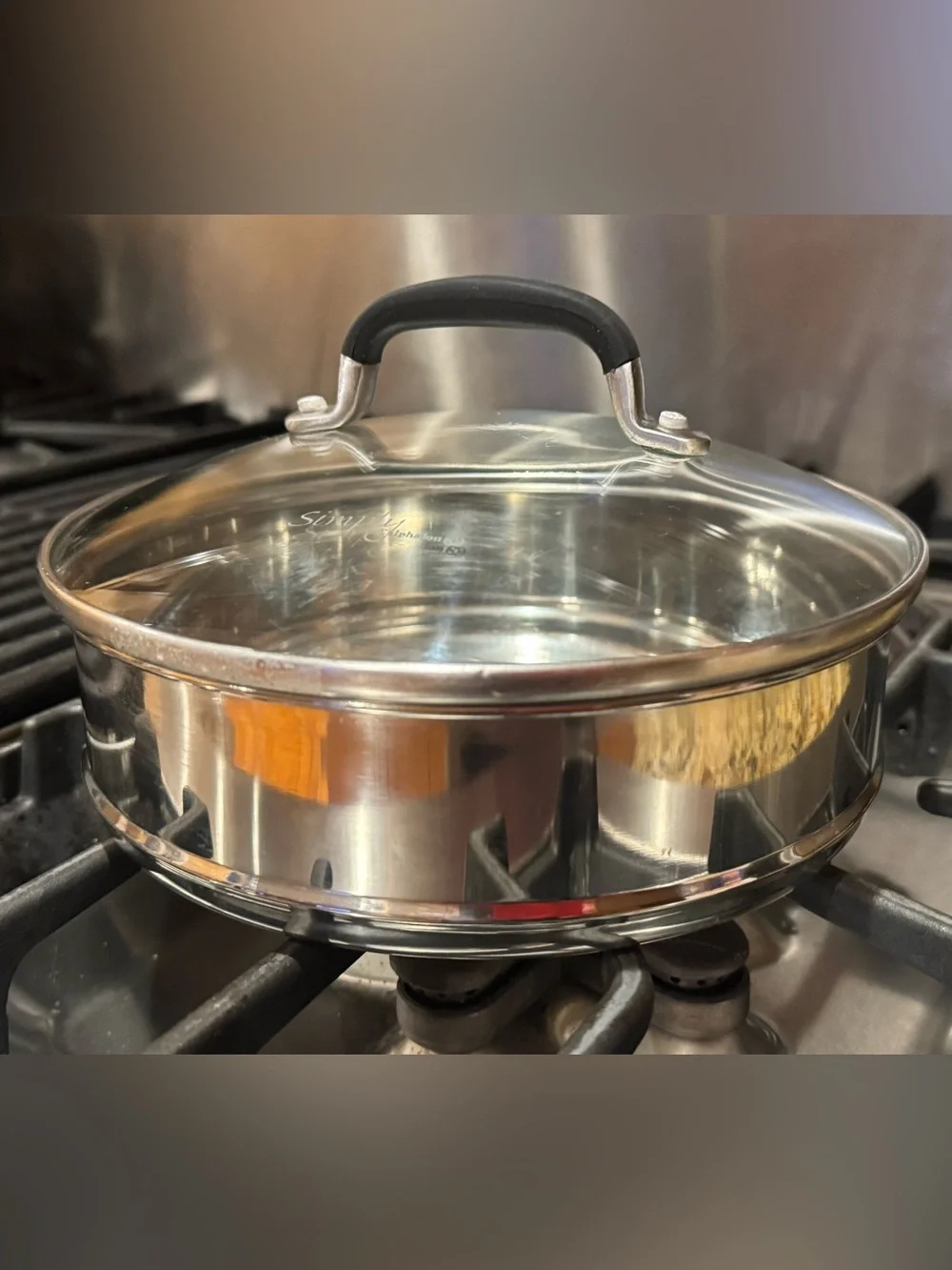Simply Calphalon Stainless Steel Insert Pan with Clear Glass Lid (7.5” x 2”)